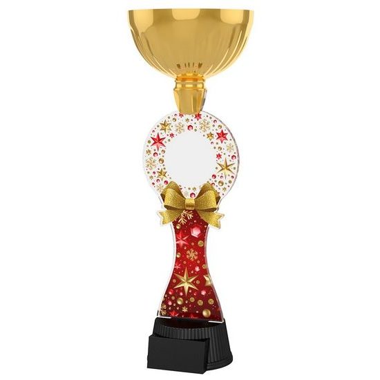 Christmas Red Wreath Gold Cup Trophy