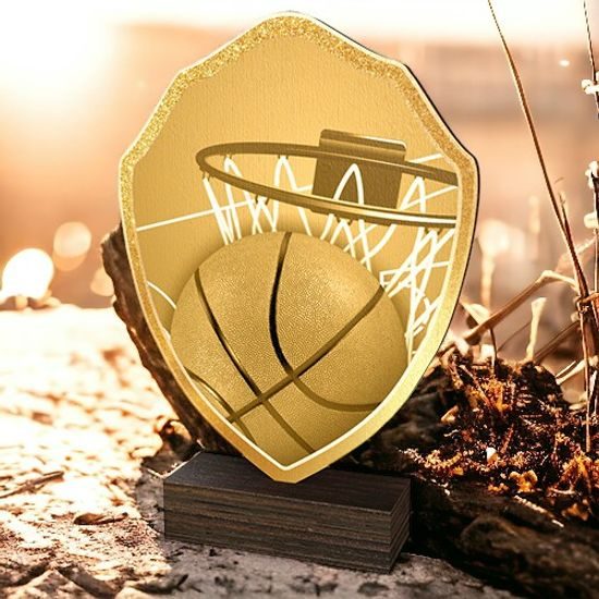 Arden Classic Basketball Real Wood Shield Trophy