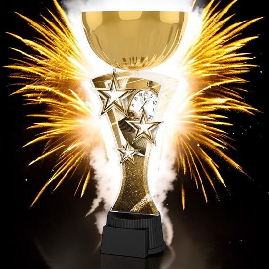 Triple Star Classic Athletics Running Gold Trophy Cup