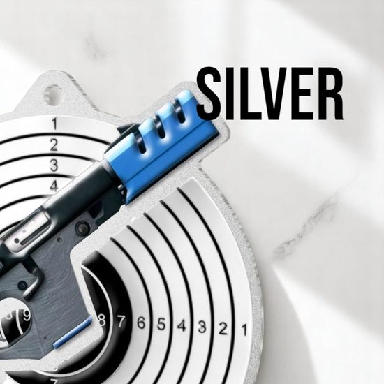 Aurum Pistol Shooting Stainless Steel Logo Insert Medal