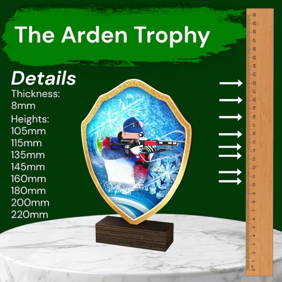 Arden Biathlon Real Wood Shield Trophy