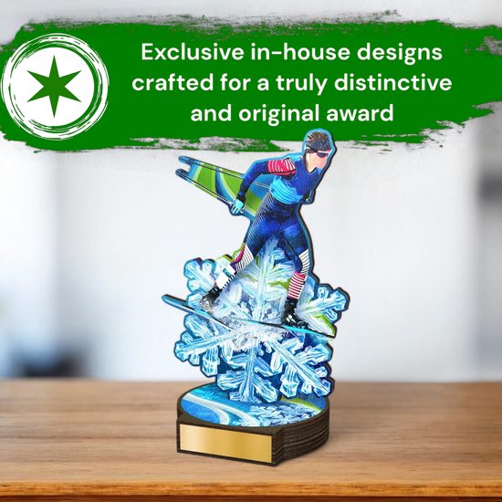 Grove Cross-Country Skiing Real Wood Trophy