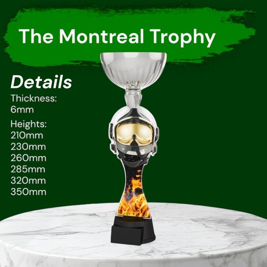 Montreal Firefighter Helmet and Mask Silver Cup Trophy