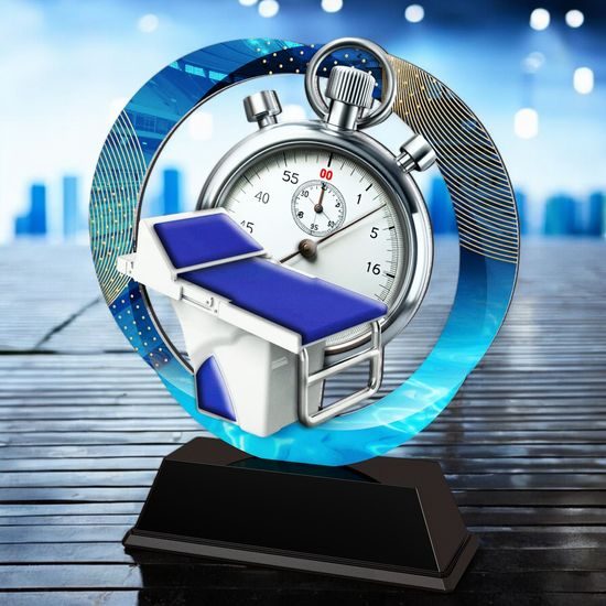 Onyx Stainless Steel Swimming Trophy