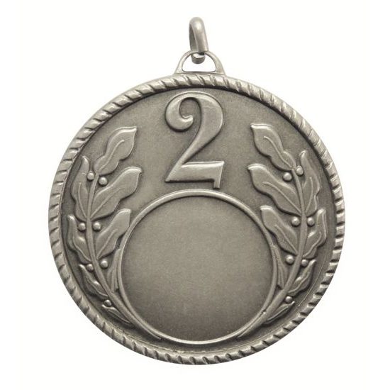 Second Place Laurel Logo Insert Brass Silver Medal