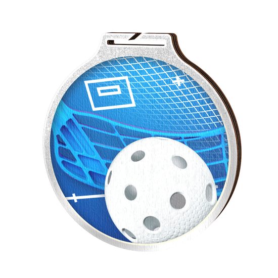 Habitat Floorball Silver Eco Friendly Wooden Medal