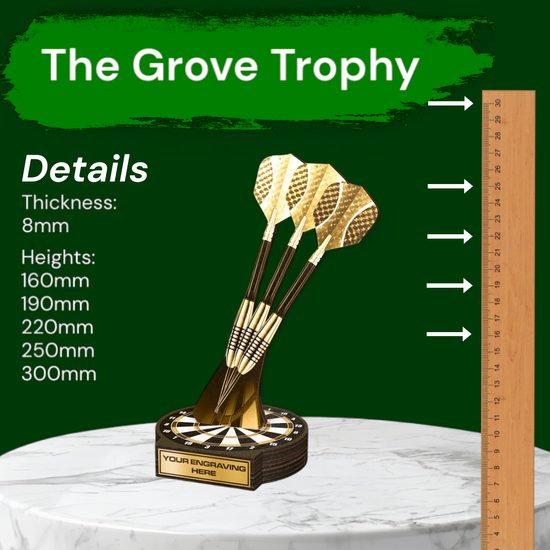 Grove Classic Darts Real Wood Trophy