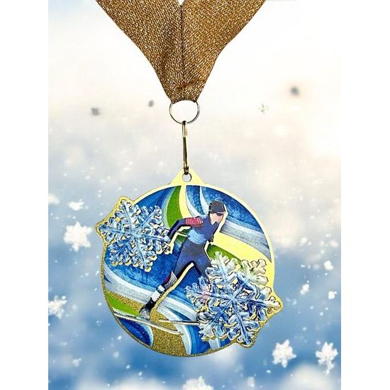 Aurum Stainless Steel Cross Country Ski Medal