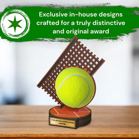 Grove Tennis Ball Real Wood Trophy