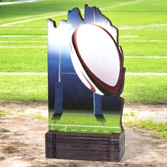 Shard Rugby Eco Friendly Wooden Trophy
