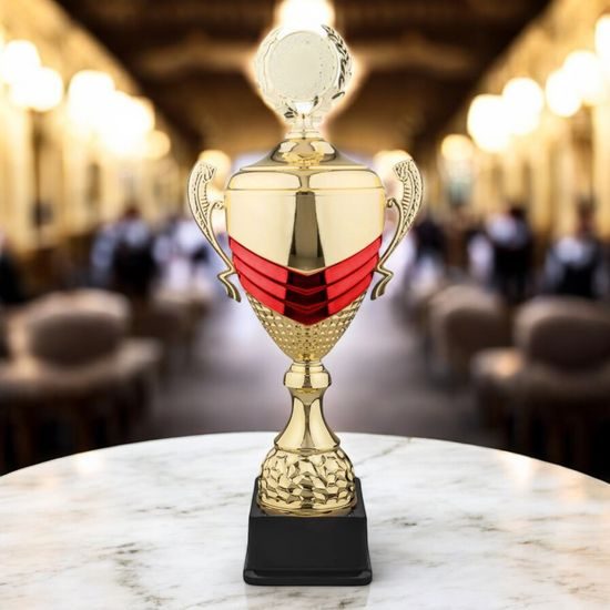 Harley Gold and Red Logo Cup With Lid