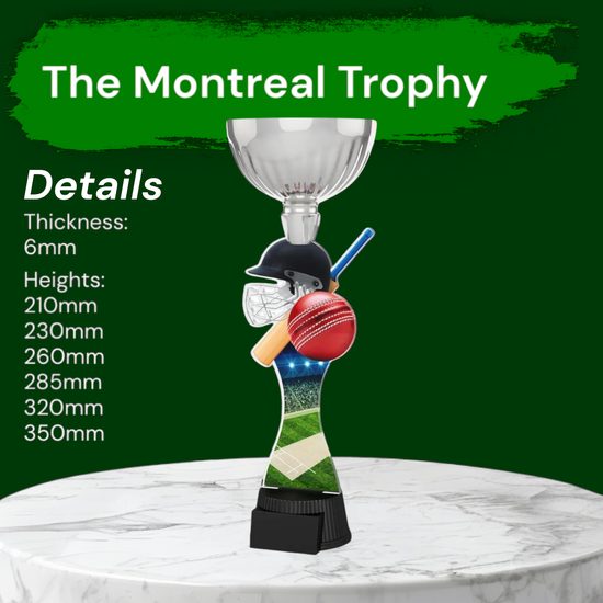 Montreal Cricket Helmet Silver Cup Trophy