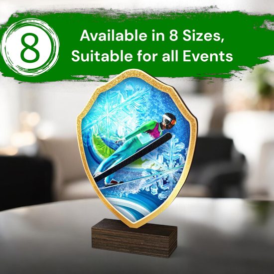 Arden Ski Jumping Real Wood Shield Trophy