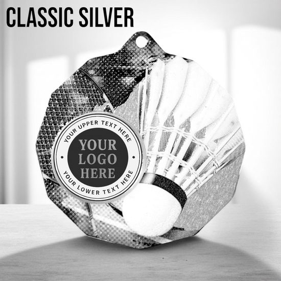 Dodeca Badminton Stainless Steel Logo Insert Medal