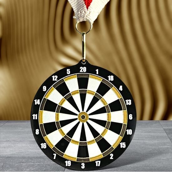Rincon Classic Darts Black Acrylic Medal