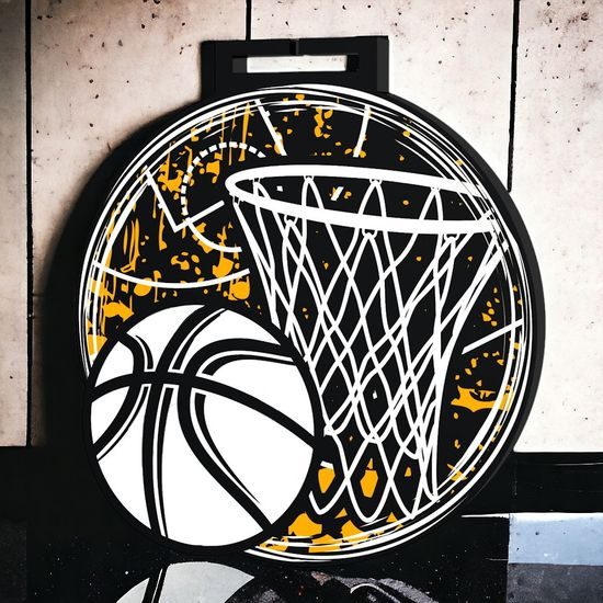 Giant Basketball Black Acrylic Medal