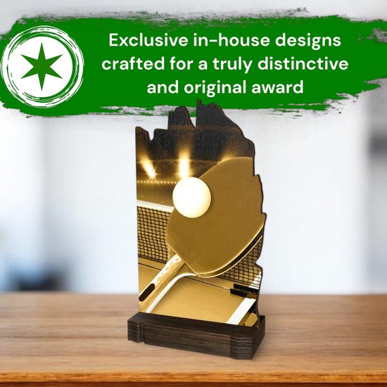 Shard Classic Table Tennis Eco Friendly Wooden Trophy