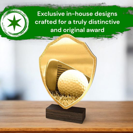 Arden Classic Golf Real Wood Shield Trophy