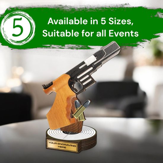 Grove Pistol Shooting Real Wood Trophy