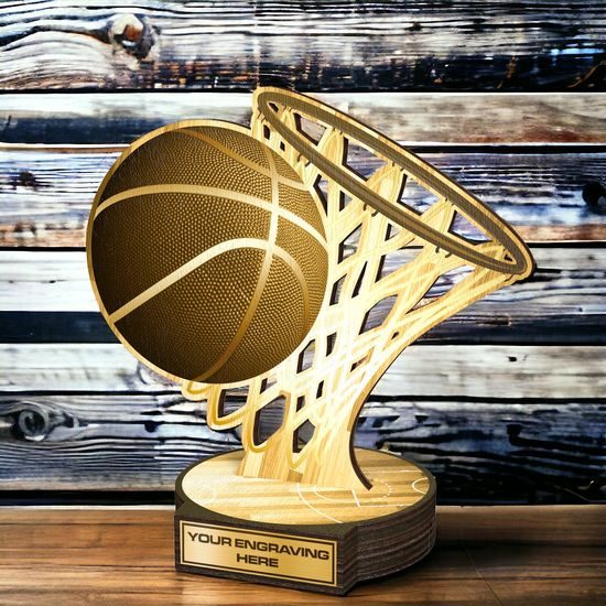 Grove Classic Basketball Real Wood Trophy