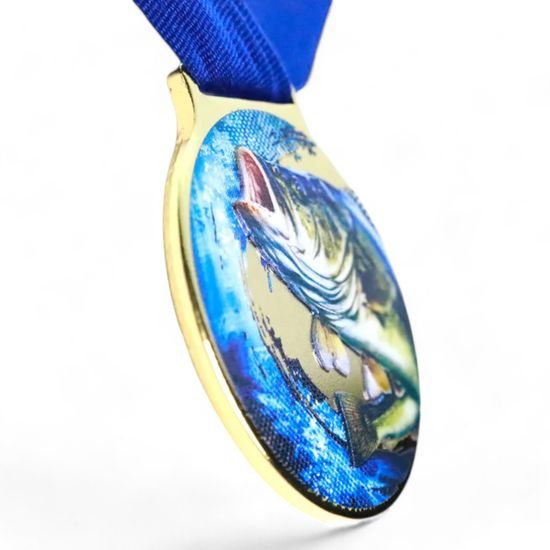 Vulcan Fishing Gold Texture Print Medal