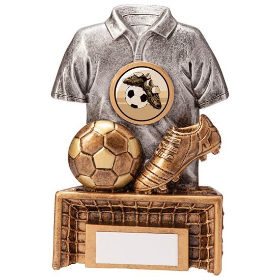 Spirit Football Shirt, Boot, and Ball Trophy (FREE LOGO)