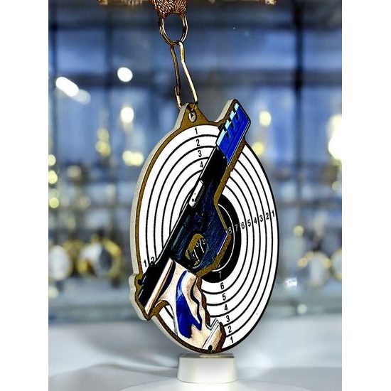 Aurum Pistol Shooting Stainless Steel Medal