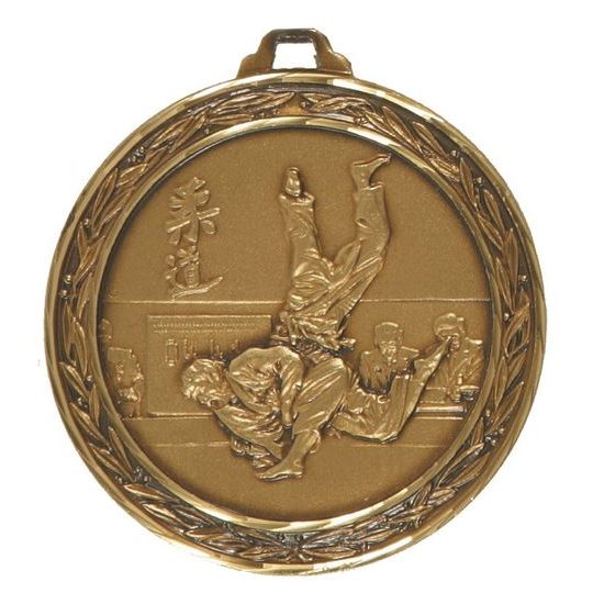 Diamond Edged Judo Sensei Large Bronze Medal