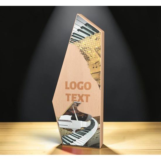 Galena Piano Metal & Wood Trophy