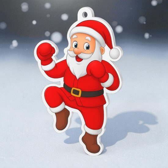 Jolly Father Christmas Kick Boxing Medal