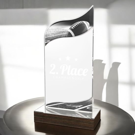 United American Football Acrylic Wood Fusion Trophy