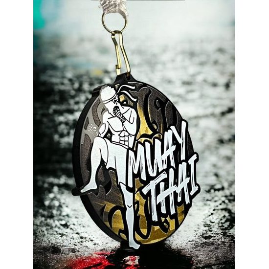 Rincon Classic Muay Thai Black Acrylic Medal