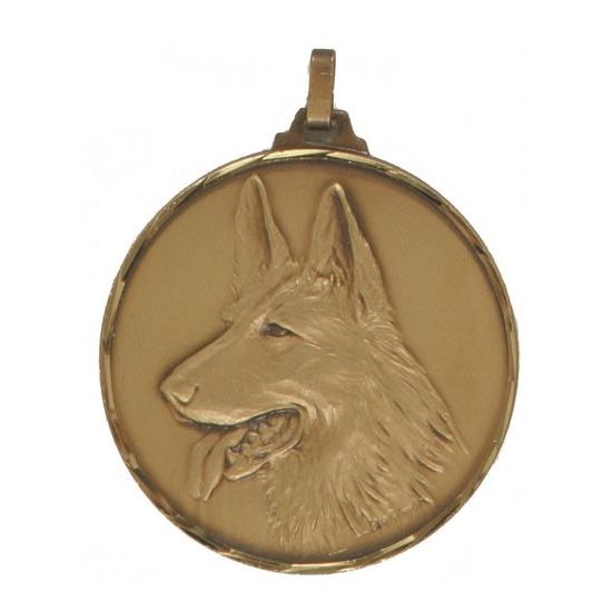 Diamond Edged Dog Head Bronze Medal