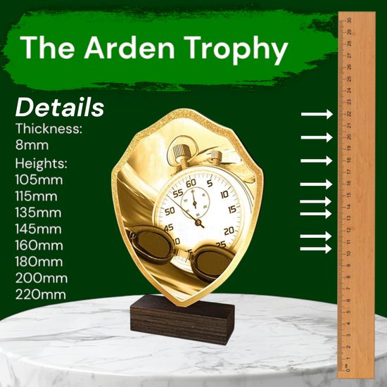Arden Classic Swimming Real Wood Shield Trophy