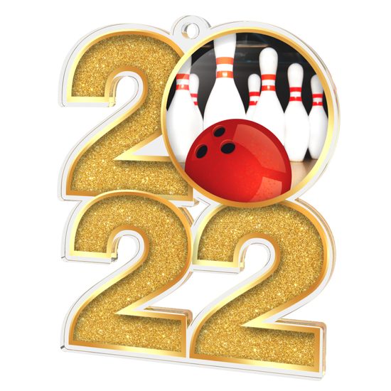 Tenpin Bowling 2022 Gold Acrylic Medal