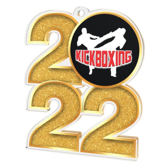 Kick Boxing 2022 Gold Acrylic Medal