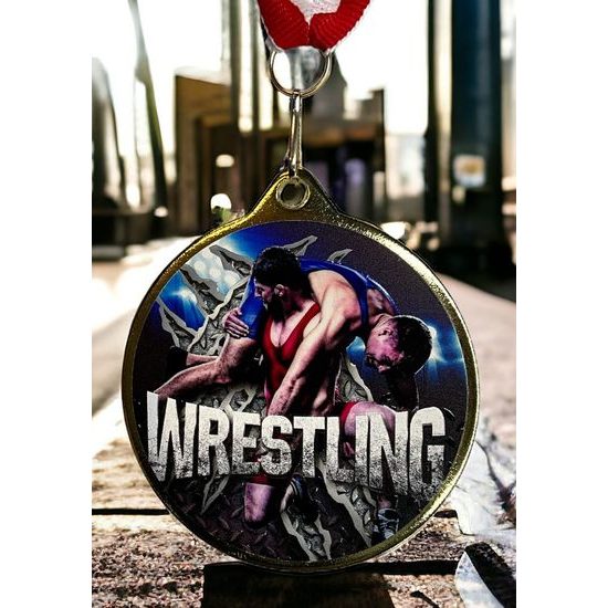 Hercules Texture Print Wrestling Medal