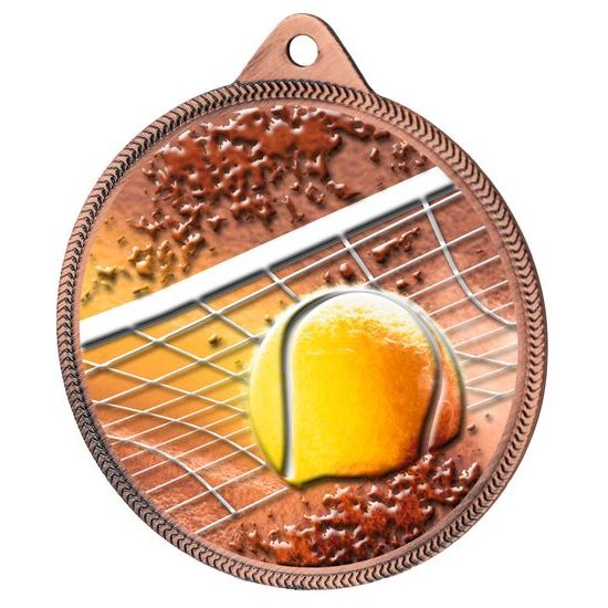 Tennis Colour Texture 3D Print Bronze Medal