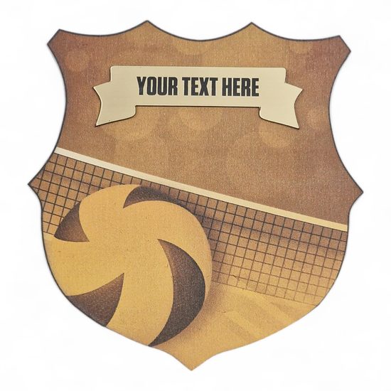 Heraldic Birchwood Volleyball Sepia Shield