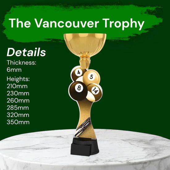 Vancouver Classic Pool Balls Gold Cup Trophy