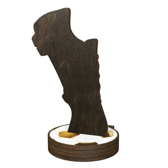 Grove Club Logo Custom Golden Boot Real Wood Award