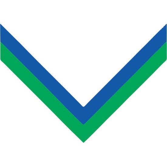 Green & Blue Stripe Clip on Medal Ribbon