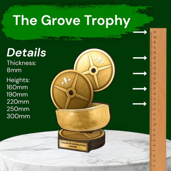 Grove Classic Weight Training Real Wood Trophy