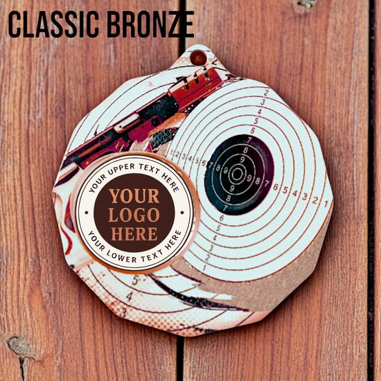 Dodeca Pistol Shooting Stainless Steel Logo Insert Medal