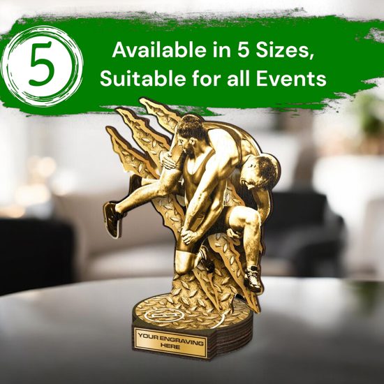 Grove Classic Wrestling Real Wood Trophy