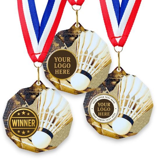 Dodeca Badminton Stainless Steel Logo Insert Medal