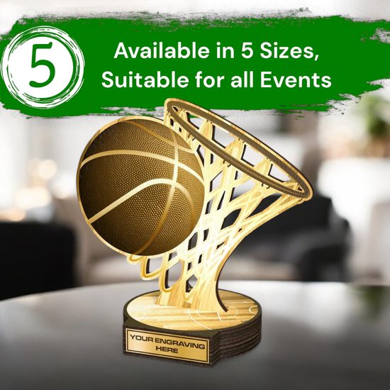 Grove Classic Basketball Real Wood Trophy