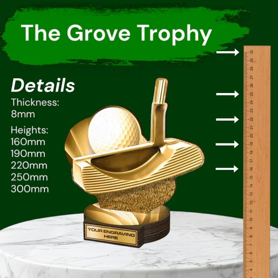 Grove Classic Golf Putter Real Wood Trophy