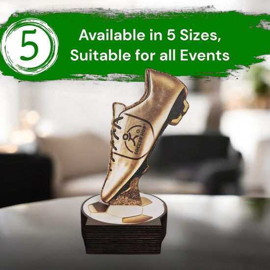 Grove Club Logo Custom Golden Boot Real Wood Award