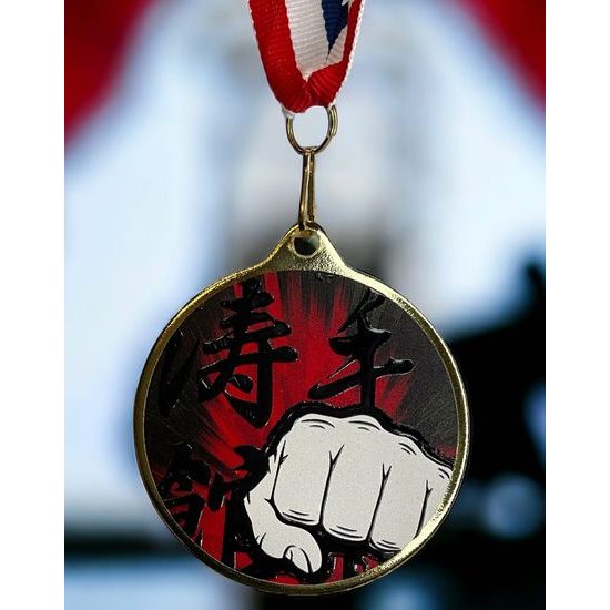 Hercules Texture Print Martial Arts Fist Medal